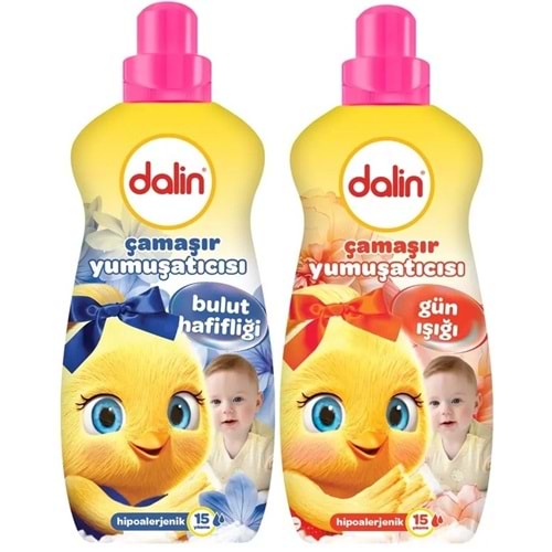 Dalin Çamaşır Yumuşatıcı 1500ML Bulut Hafifliği + 1500ML Gün Işığı (Hipoalerjenik) (Karma 2 Li Set)