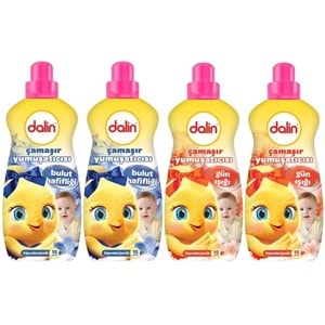 Dalin Çamaşır Yumuşatıcı 1500ML Bulut Hafifliği + 1500ML Gün Işığı (Hipoalerjenik) (Karma 4 Lü Set)
