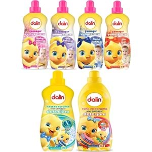 Dalin Çamaşır Yumuşatıcı 1500 ML + Sıvı Çamaşır Deterjanı 1500 ML (Hipoalerjenik) (Karma 6 Lı Set)