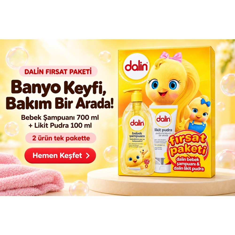 Dalin Bebek Şampuanı 700 ML + Likit Pudra 100 ML Fırsat Paketi (6 Lı Set)