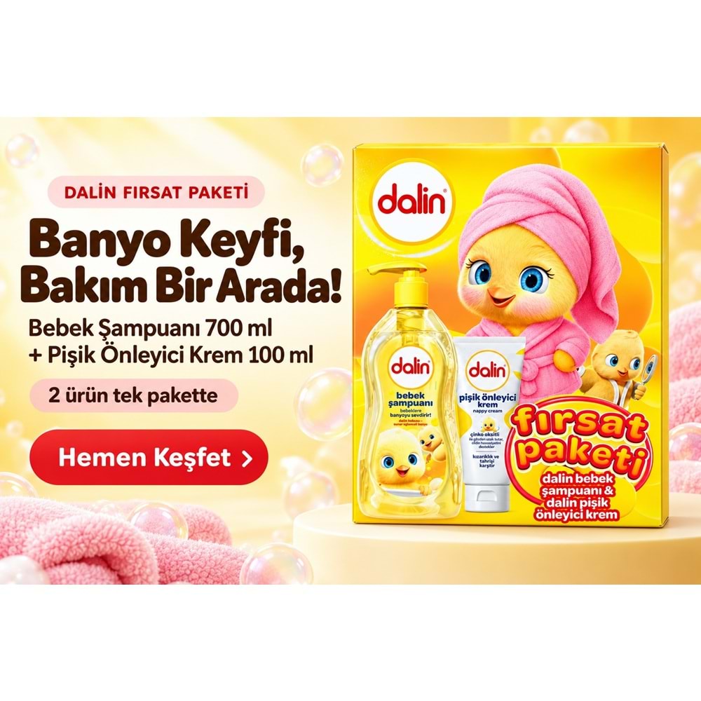 Dalin Bebek Şampuanı 700 ML + Pişik Önleyici Krem 100 ML Fırsat Paketi (2 Li Set)
