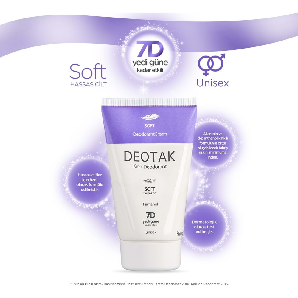 Deotak Krem Deodorant Unisex 35ML Soft (Hassas Cilt) (2 Li Set)