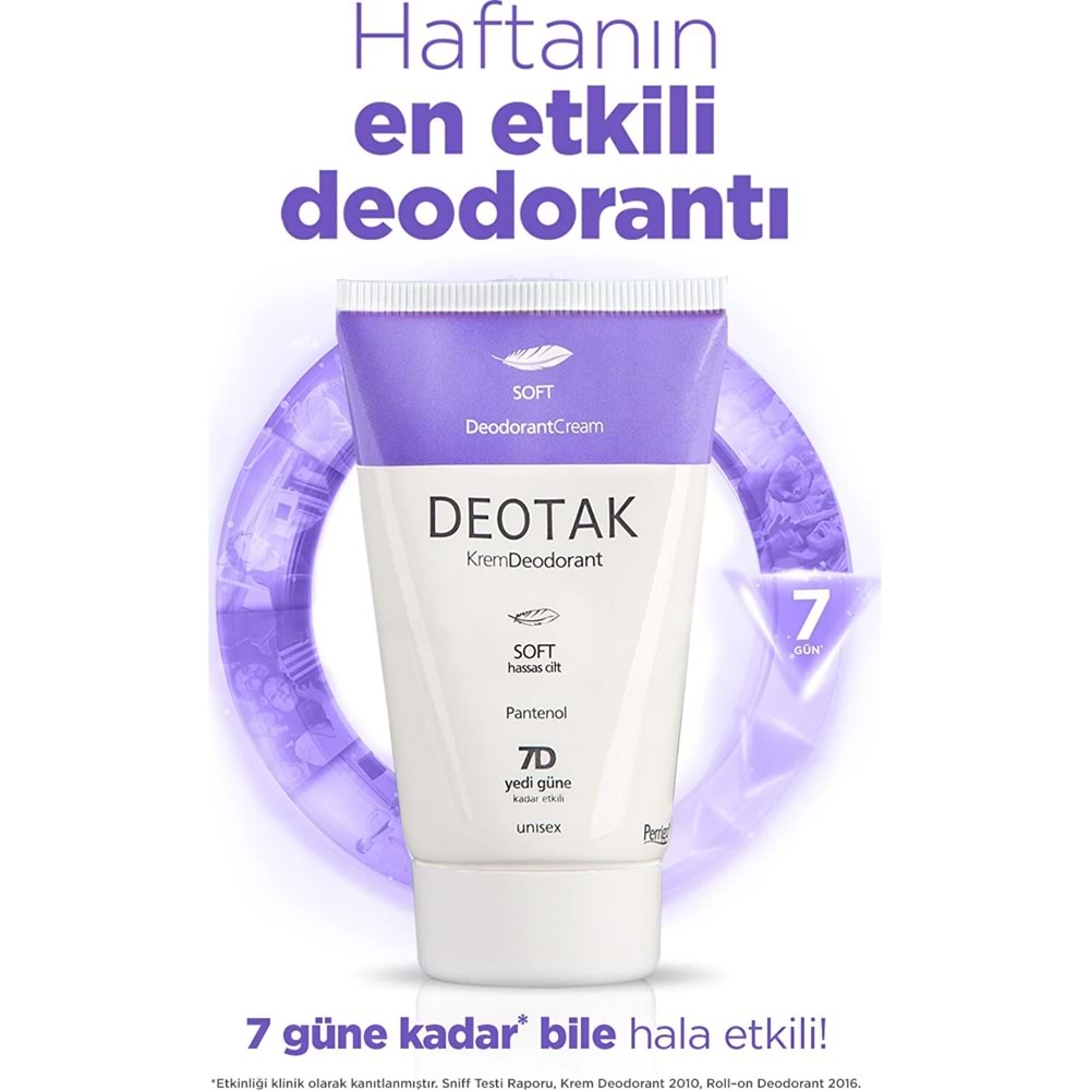 Deotak Krem Deodorant Unisex 35ML Soft (Hassas Cilt) (2 Li Set)