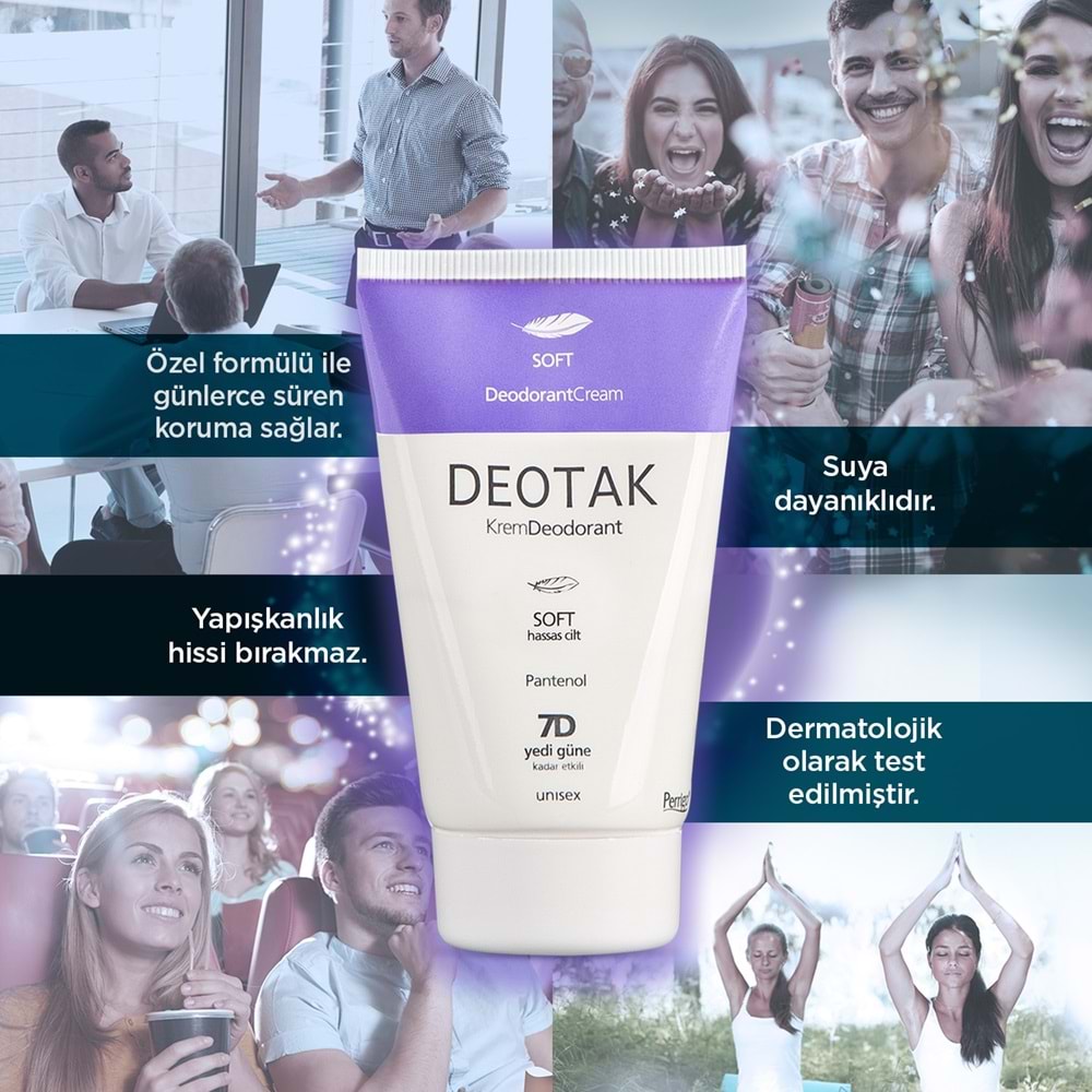 Deotak Krem Deodorant Unisex 35ML Soft (Hassas Cilt) (6 Lı Set)