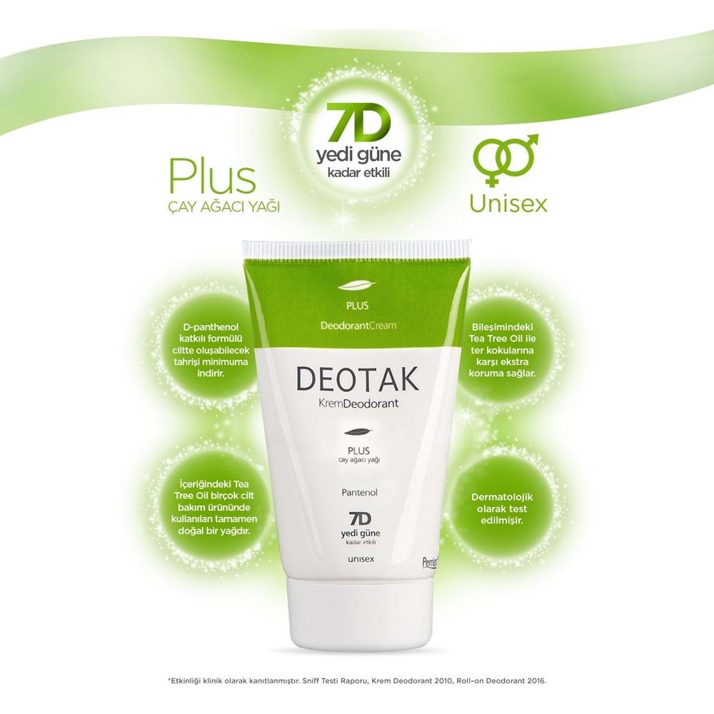 Deotak Krem Deodorant Unisex 35ML Plus (Çay Ağaçı Yağı) (2 Li Set)