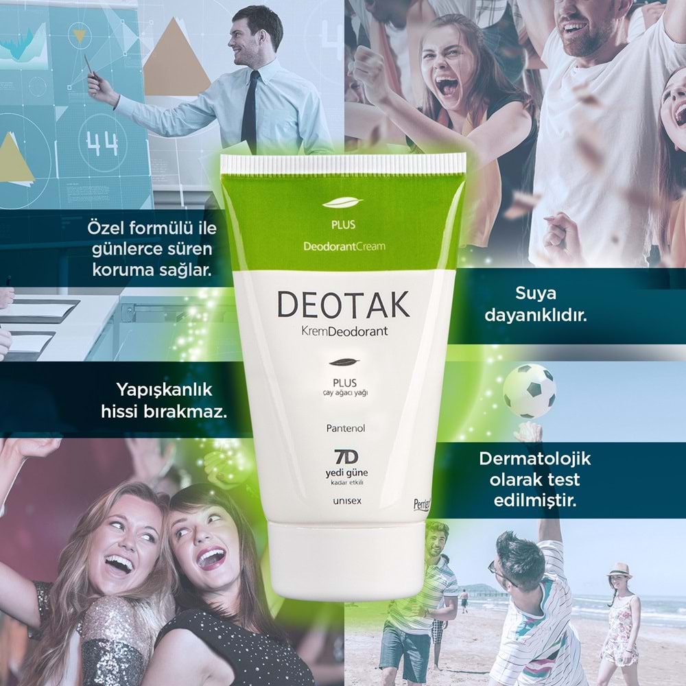 Deotak Krem Deodorant Unisex 35ML Plus (Çay Ağaçı Yağı) (2 Li Set)