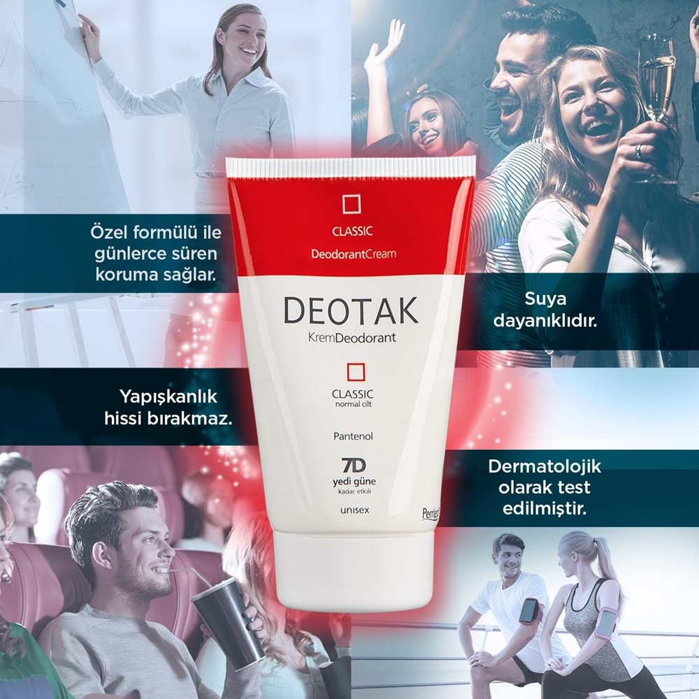 Deotak Krem Deodorant Unisex 35ML (Normal Cilt/Mentol/Hassas/Çay Ağacı Yağı) Karma (16 Lı Set)