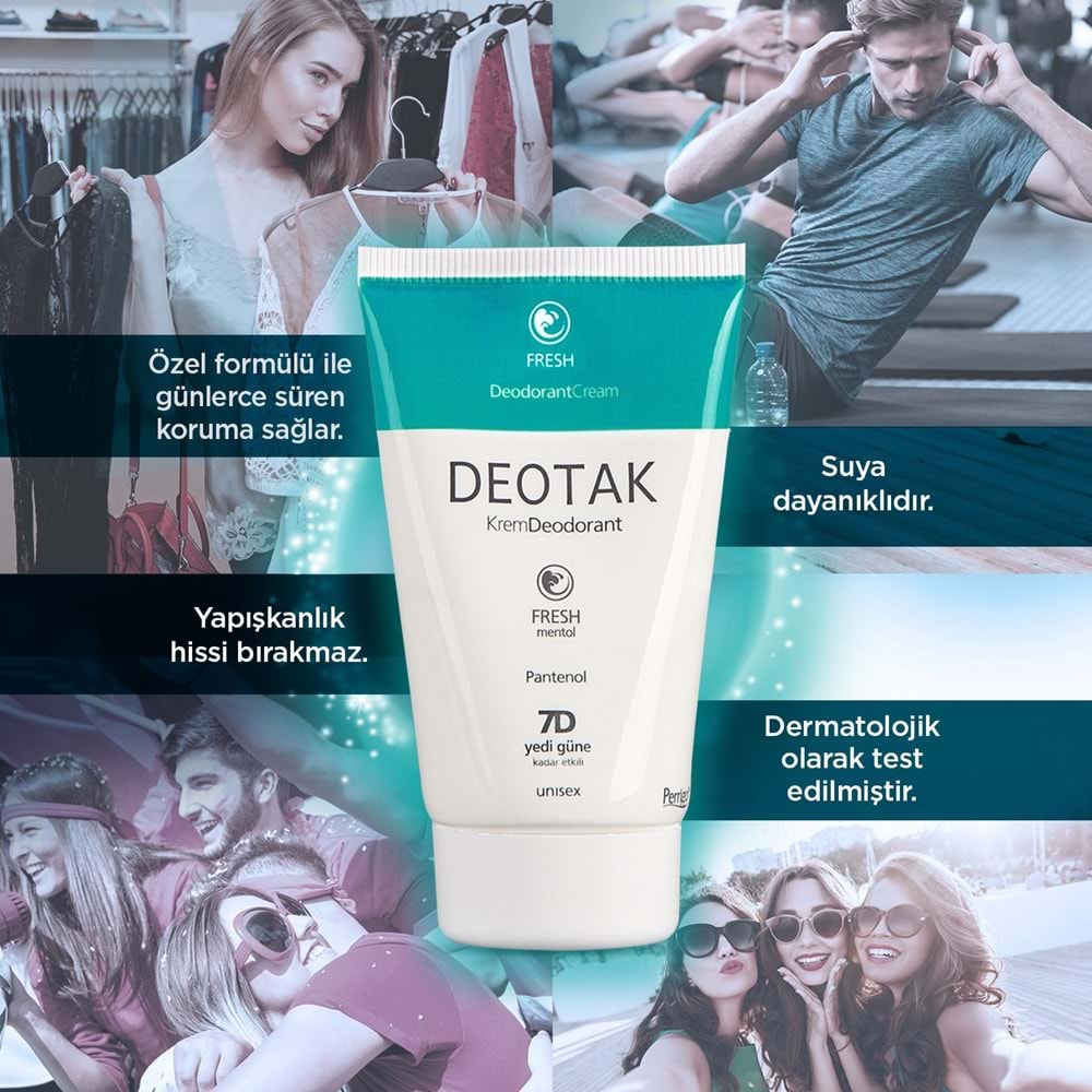 Deotak Krem Deodorant Unisex 35ML (Normal Cilt/Mentol/Hassas/Çay Ağacı Yağı) Karma (16 Lı Set)