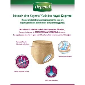 Depend Emici Külot Yetişkin Bezi XL Extra Büyük 18 Adet
