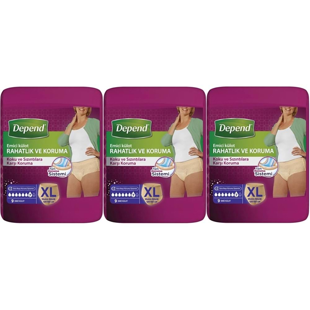 Depend Emici Külot Hasta Bezi XL - Extra Büyük Kadın (30 Adet)