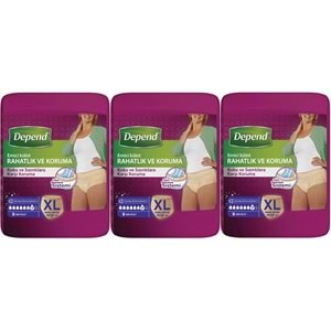 Depend Emici Külot Hasta Bezi XL - Extra Büyük Kadın (30 Adet)