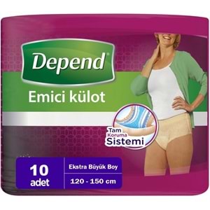 Depend Emici Külot Lohusa Pedi XL - Kadın (10 Adet)+Mesane Pedi Kadın Ekstra (10 Lu) 6 Lı Set