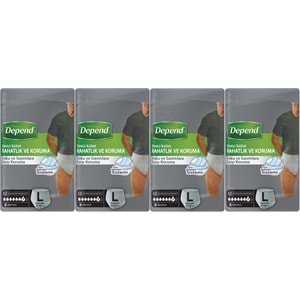 Depend Emici Külot Pants Hasta Bezi L - Büyük - Large Erkek 32 Adet (4PK*8)