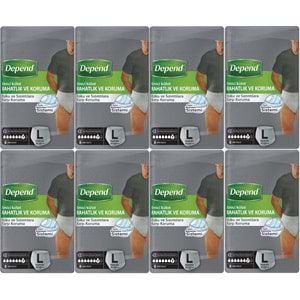 Depend Emici Külot Pants Hasta Bezi L - Büyük - Large Erkek 64 Adet (8PK*8)