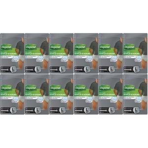 Depend Emici Külot Pants Hasta Bezi L - Büyük - Large Erkek 96 Adet (12PK*8)
