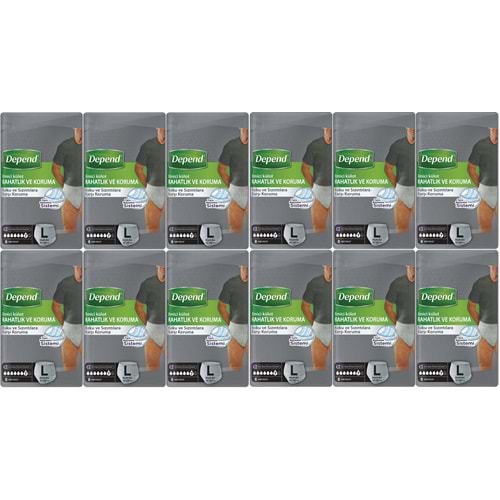 Depend Emici Külot Pants Hasta Bezi L - Büyük - Large Erkek 96 Adet (12PK*8)