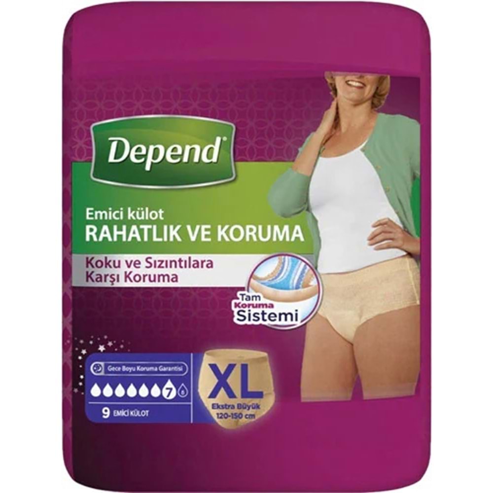 Depend Emici Külot Yetişkin Bezi XL - Extra Large Kadın 18 Adet (2PK*9)