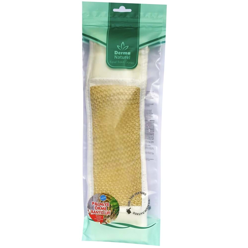 Derma Naturel Palmiye Örme İpli Banyo Kemeri (8*24CM) (6 Lı Set)