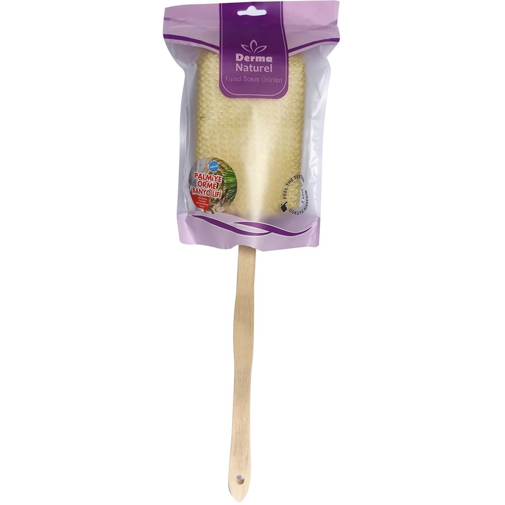 Derma Naturel Palmiye Örme Sopalı Banyo Sırt Lifi (8*24CM) MS-09 (5 Li Set)