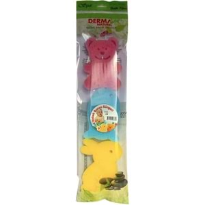 Derma Naturel 3 Lü Renkli Bebek Banyo Süngeri (6 Lı Set)