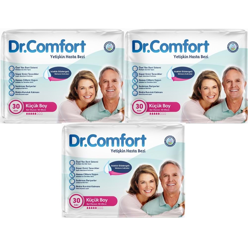 Dr.Comfort Yetişkin Bezi Bel Bantlı Tekstil Yüzeyli S - Küçük - Small 90 Adet