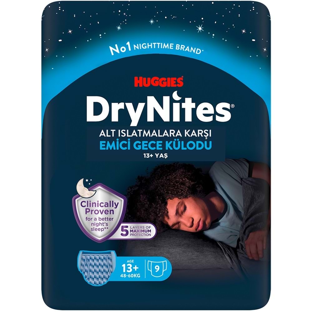 Drynites Emici Gece Külodu/Külot Bez Erkek 13+ Yaş (48-60KG) X Large 18 Adet (2PK*9)