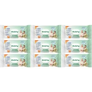 Evony Hasta Vücut Perine Temizleme Islak Mendil Havlu 48 Yaprak XL Banyo Ferahlığı (9 Lu Set)
