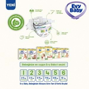 Evy Baby Bebek Bezi 2 Beden 3-6 KG Mini 228 Adet Süper Ekonomik Mega Pk