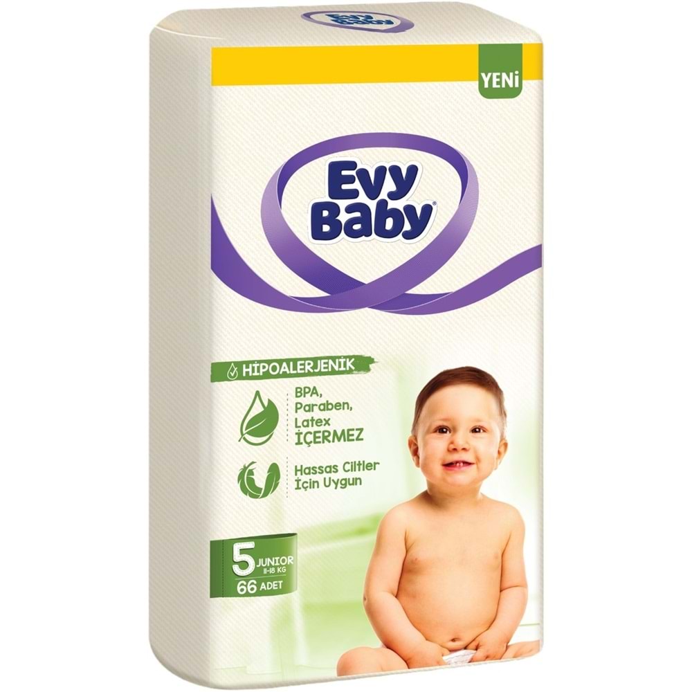 Evy Baby Bebek Bezi 5 Beden 11-18 KG Junior 198 Adet Aylık Süper Fırsat Pk