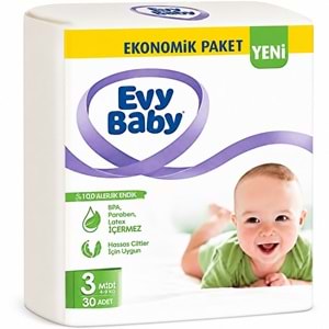 Evy Baby Bebek Bezi 3 Beden 5-9 KG Midi 180 Adet Süper Ekonomik Mega Pk