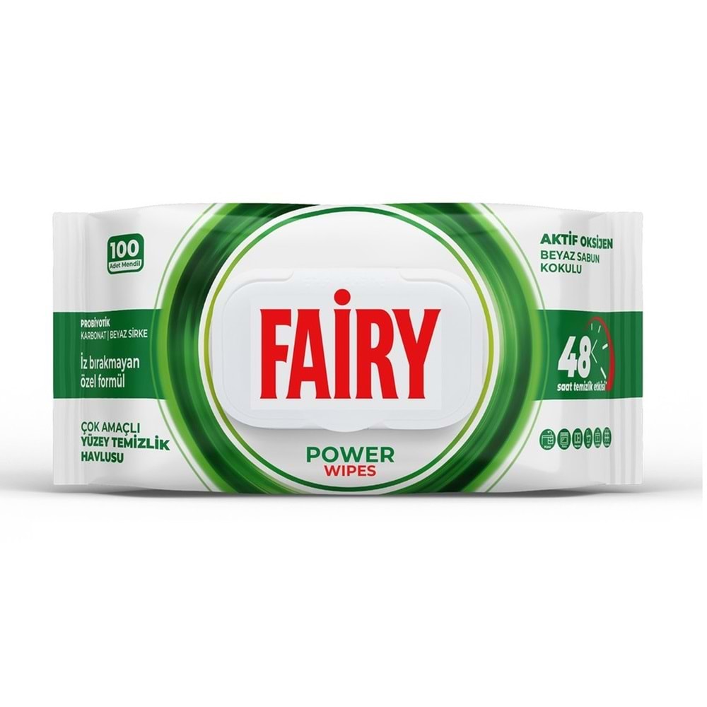 Fairy Yüzey Temizlik Havlusu 100 Yaprak Aktif Oksijen - Beyaz Sabun - Karbonat (3 Lü Set) 300 Yaprak