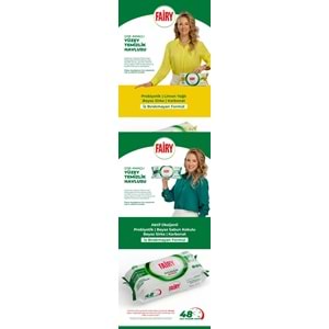Fairy Yüzey Temizlik Havlusu 100 Yaprak Lavanta Yağlı - Beyaz Sirke - Karbonat (5 Li Set) 500 Yaprak