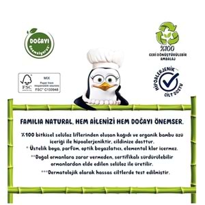 Familia Kağıt Havlu Natural (3 Katlı) Organik Bambu özlü 48 Li Pk (4PK*12)