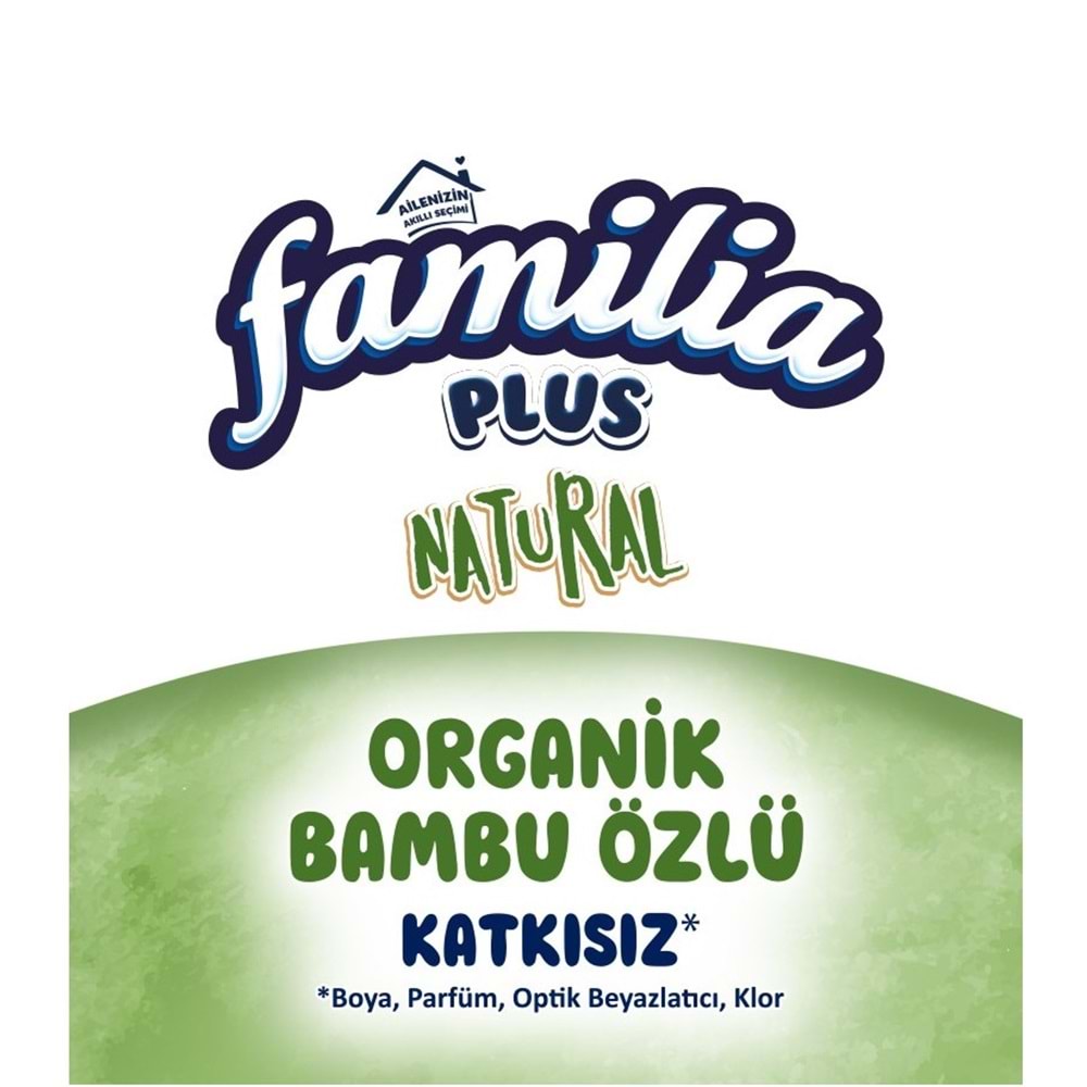 Familia Plus Tuvalet Kağıdı 3 Katlı 80 Li Paket Natural (Organik Bambu Özlü) (5PK*16)