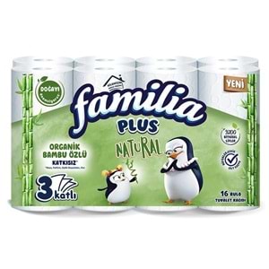Familia Plus Tuvalet Kağıdı 3 Katlı 192 Li Paket Natural (Organik Bambu Özlü) (12PK*16)