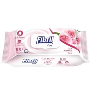 Fibril Islak Havlu Mendil 100 Yaprak Gül Plastik Kapaklı (48 Li Set) 4800 Yaprak