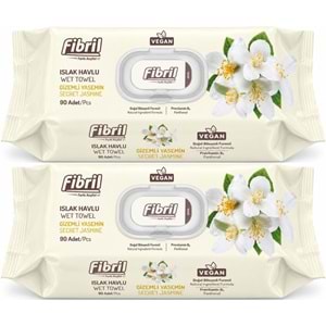 Fibril Islak Havlu Mendil 90 Yaprak Gizemli Yasemin Plastik Kapaklı (2 Li Set) 180 Yaprak