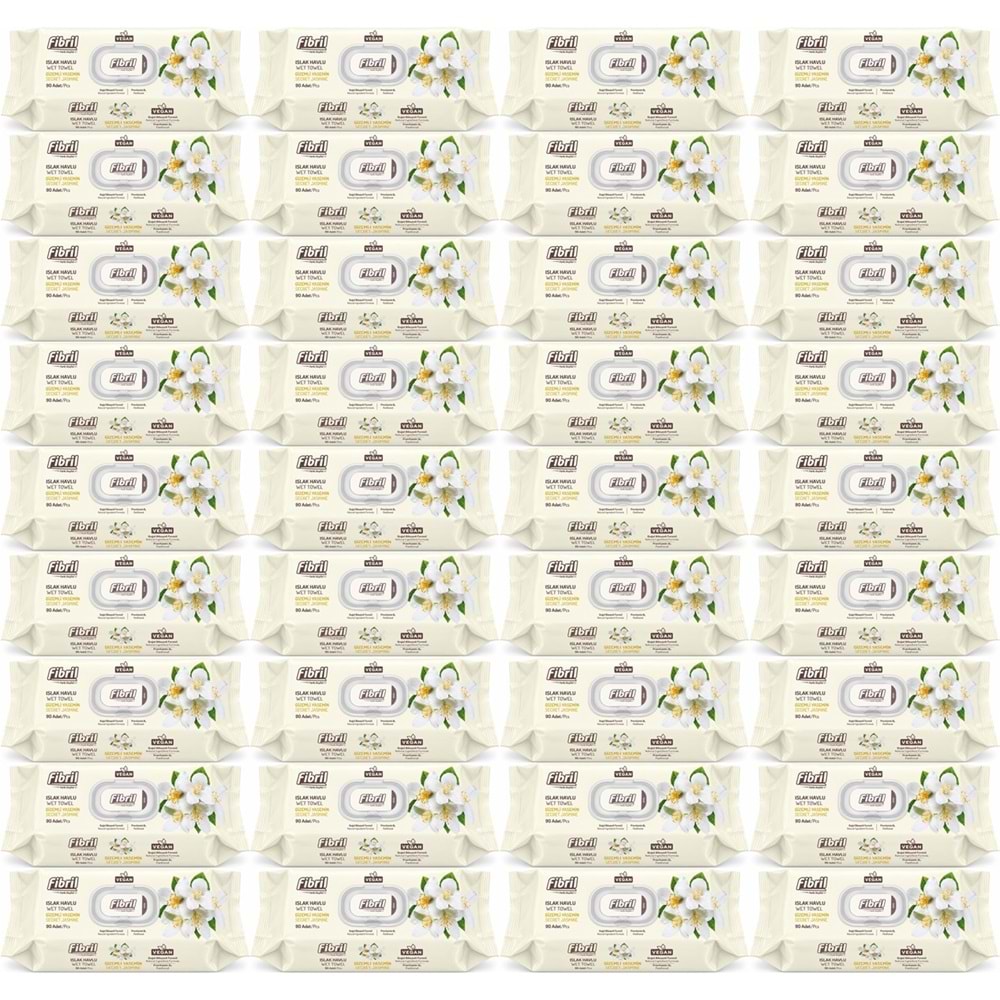 Fibril Islak Havlu Mendil 90 Yaprak Gizemli Yasemin Plastik Kapaklı (36 Lı Set) 3240 Yaprak