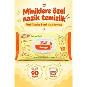 Fibril Islak Havlu Mendil 90 Yaprak Bebek Plastik Kapaklı (9 Lu Set) 810 Yaprak