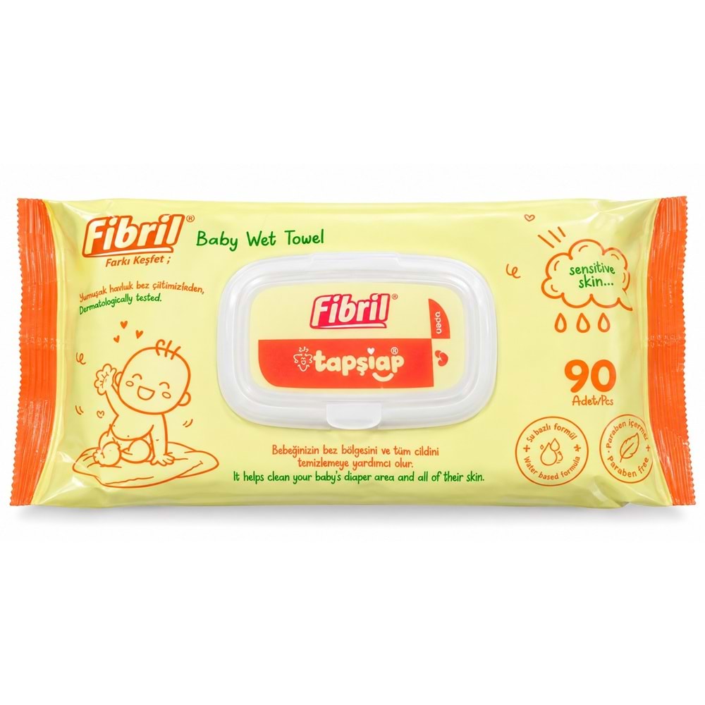 Fibril Islak Havlu Bebek Mendil 90 Yaprak Zeytinyağlı & Bebek (Karma 18 Li Set) 1620 Yaprak