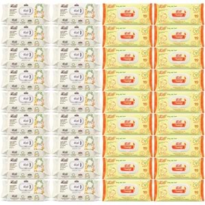 Fibril Islak Havlu Bebek Mendil 90 Yaprak Zeytinyağlı & Bebek (Karma 36 Lı Set) 3240 Yaprak