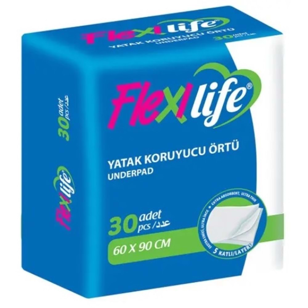 Flexi Life Hasta Alt Açma Yatak Koruyucu Örtü 60*90CM Klasik 360 Adet (12Pk*30)