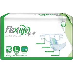 Flexi Life Yetişkin Hasta Bezi Bel Bantlı Tekstil Yüzeyli Büyük 30 Adet + Yatak Koruyucu + Havlu