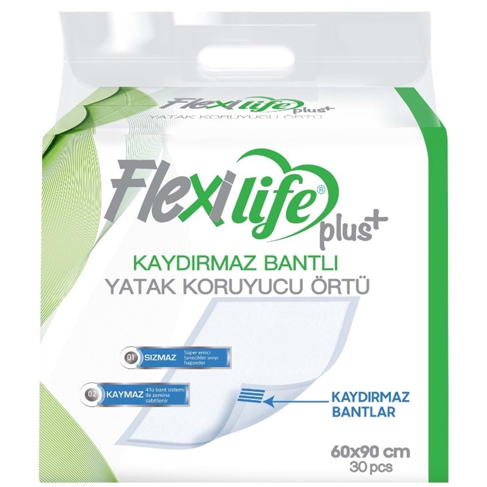 Flexi Life Yetişkin Hasta Bezi Bel Bantlı Tekstil Yüzeyli Büyük 30 Adet + Yatak Koruyucu + Havlu
