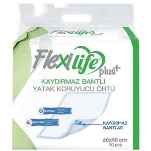 Flexi Life Yetişkin Hasta Bezi Bel Bantlı Tekstil Yüzeyli Büyük 30 Adet + Yatak Koruyucu + Havlu