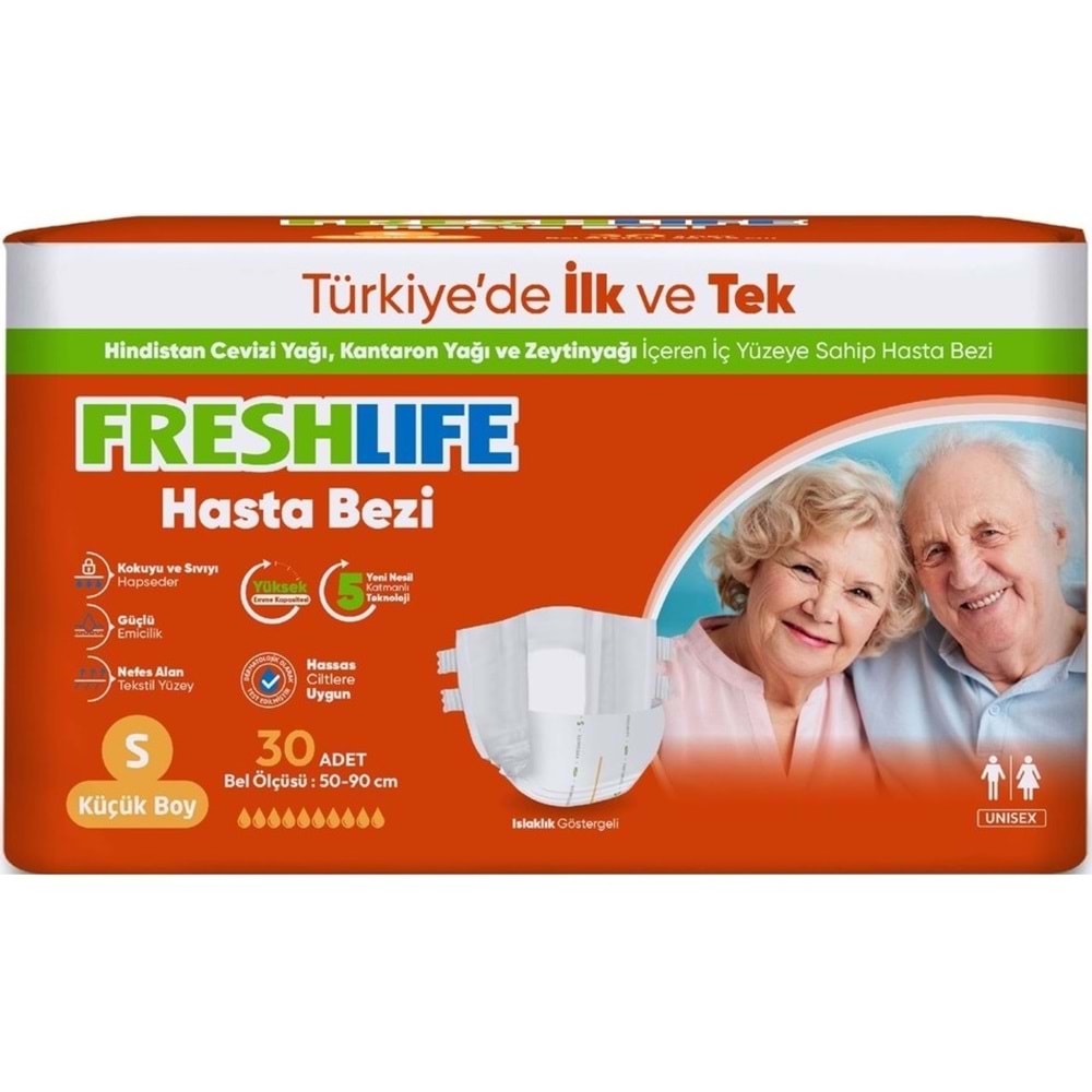 FreshLife Yetişkin Hasta Bezi Bel Bantlı S - Küçük - Small 150 Adet (5PK*30)