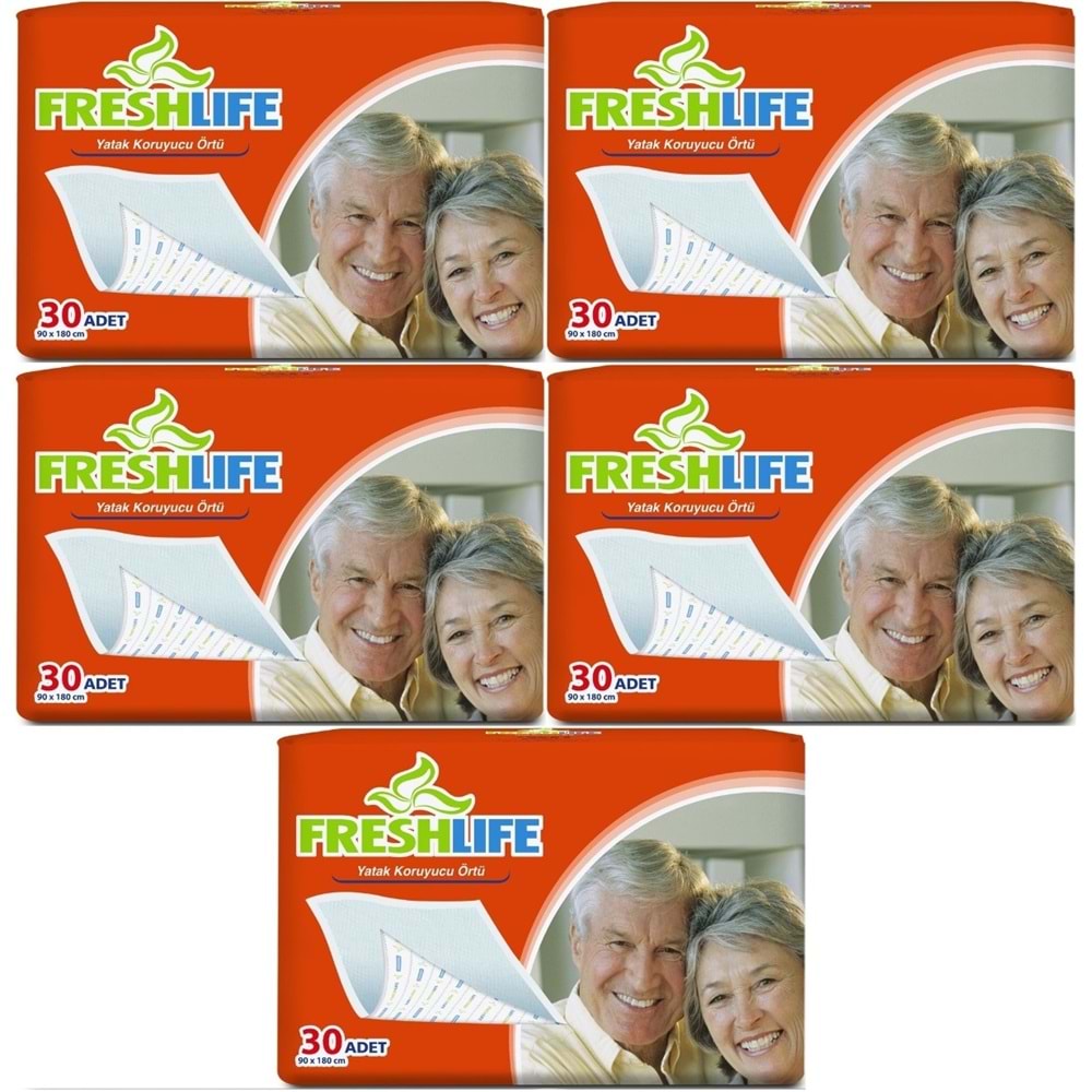 FreshLife Hasta Yatak Koruyucu 90*180CM 150 Adet (5PK*30)