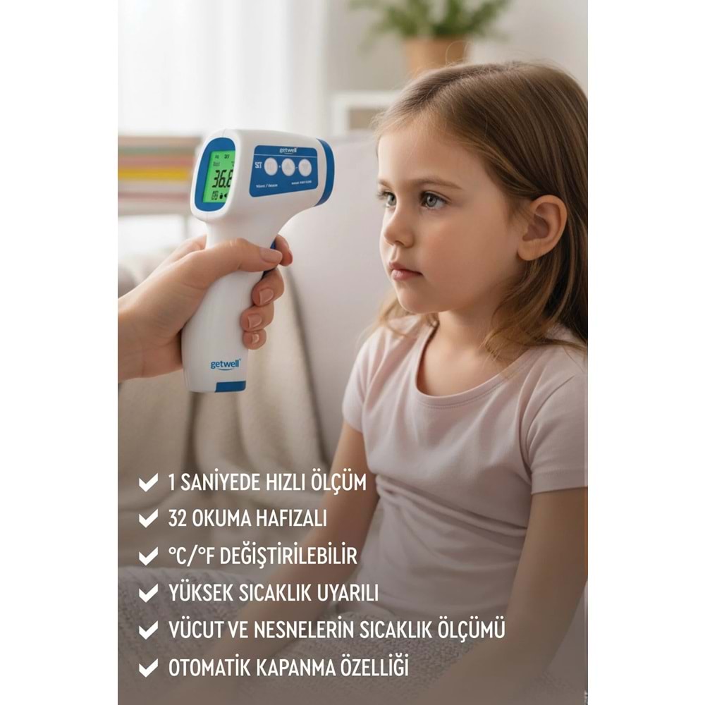 Getwell (Avantaj Pk 4) Üst Koldan Tansiyon Aleti - Ateş Ölçer, Temassız - Nebulizatör Şarjlı