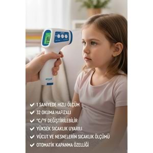 Getwell Ateş Ölçer Kızıl Ötesi Alından - Temassız - Uzaktan (Yetişkin & Bebek & Çocuk) (2 Li Set)