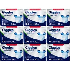 Giggles Yetişkin Bezi Emici Külot Ekstra Büyük (XXL) (Bel Ölçüsü 150 - 200 CM) 270 Adet